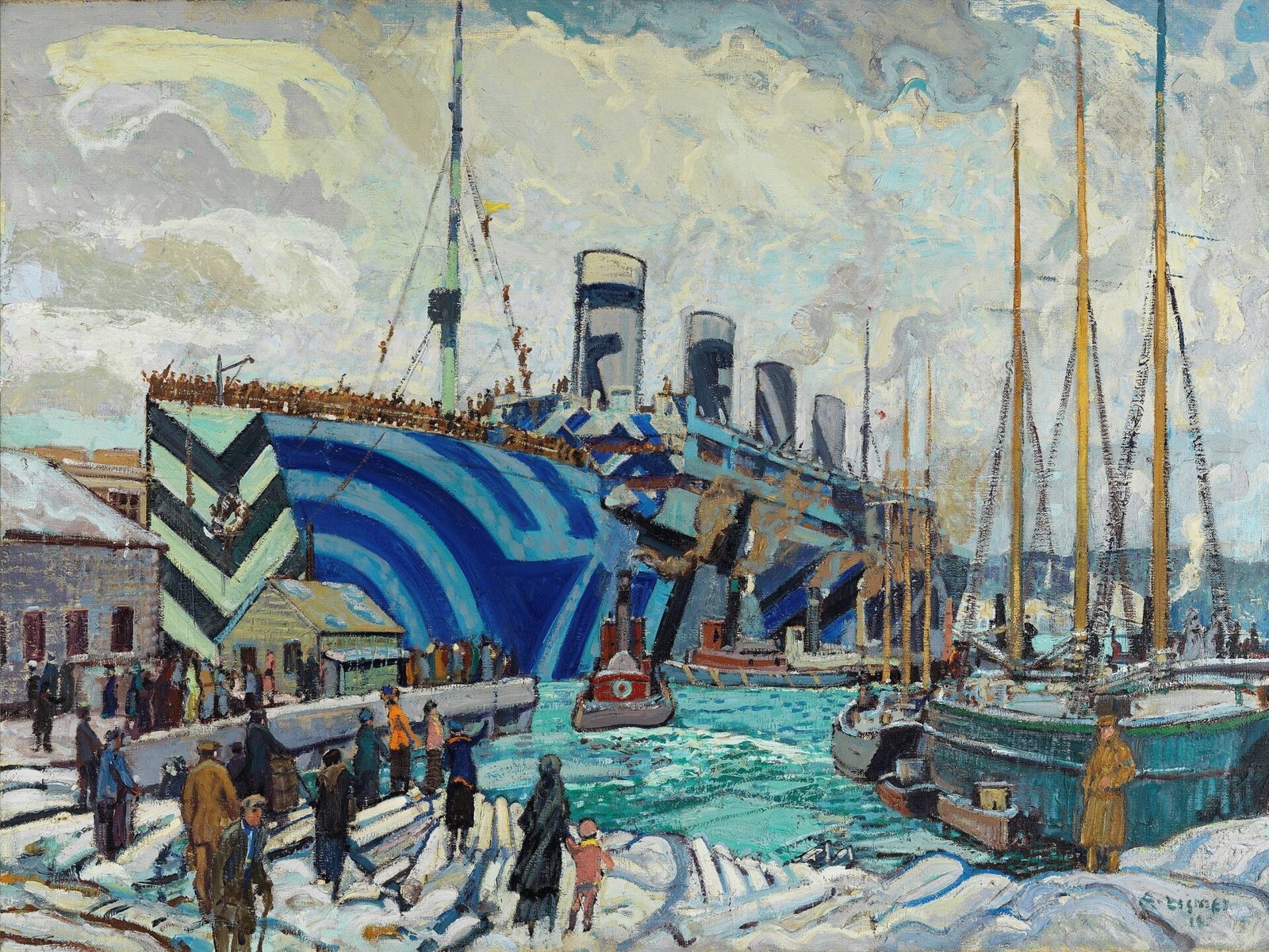 arthur_lismer_-_olympic_with_returned_soldiers Arthur Lismer Olympic With Returned Soldiers