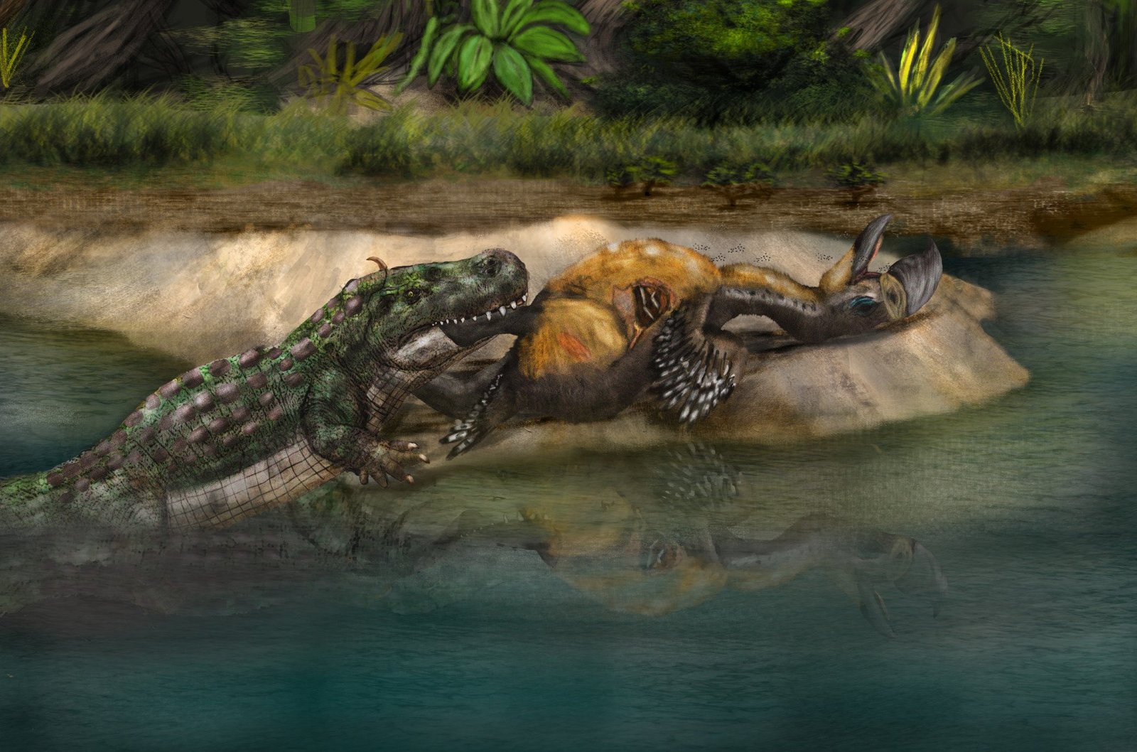 caiman-eating-terror-bird-2 Caiman Eating Terror Bird 2