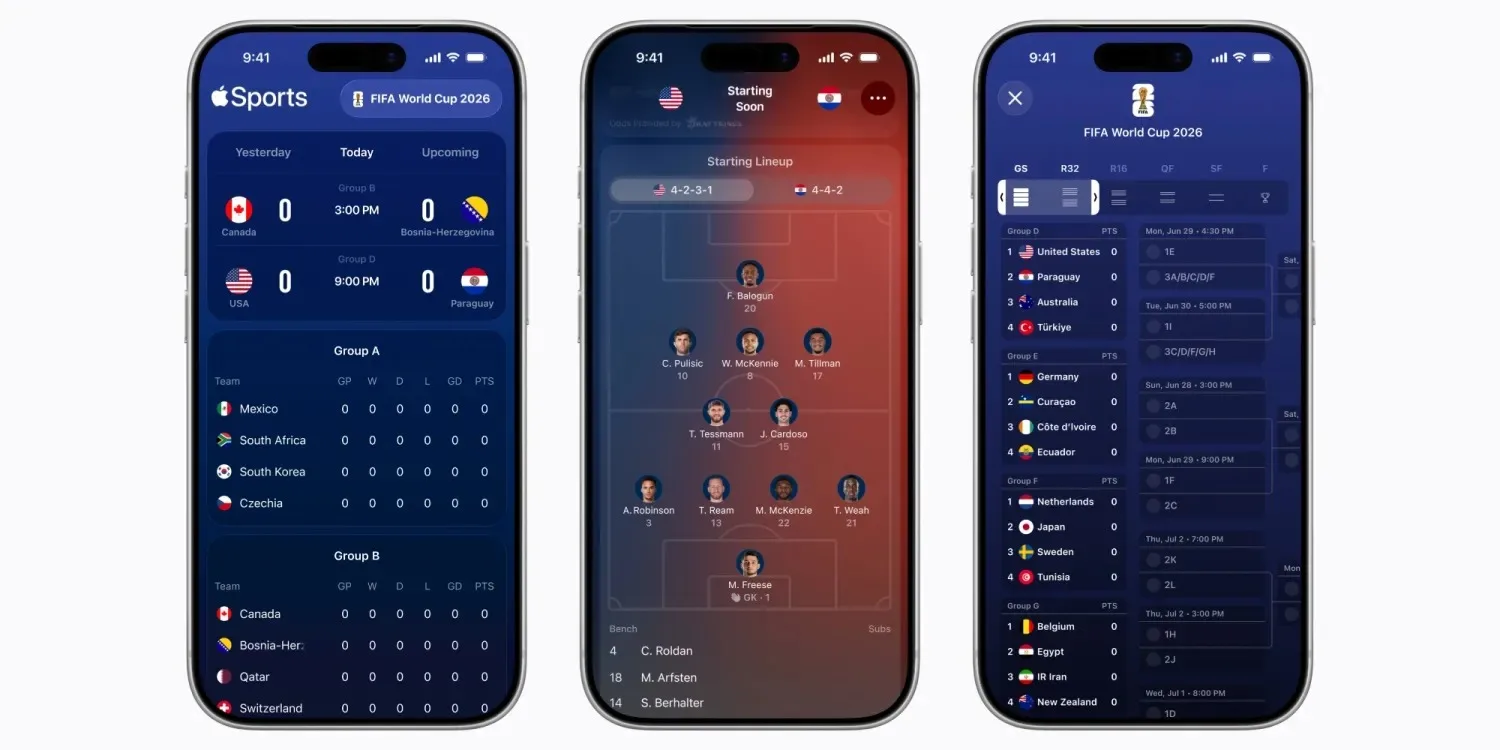 Apple Sports, Dünya Kupası moduyla artık 170’ten fazla ülkede erişilebilir hale geldi.